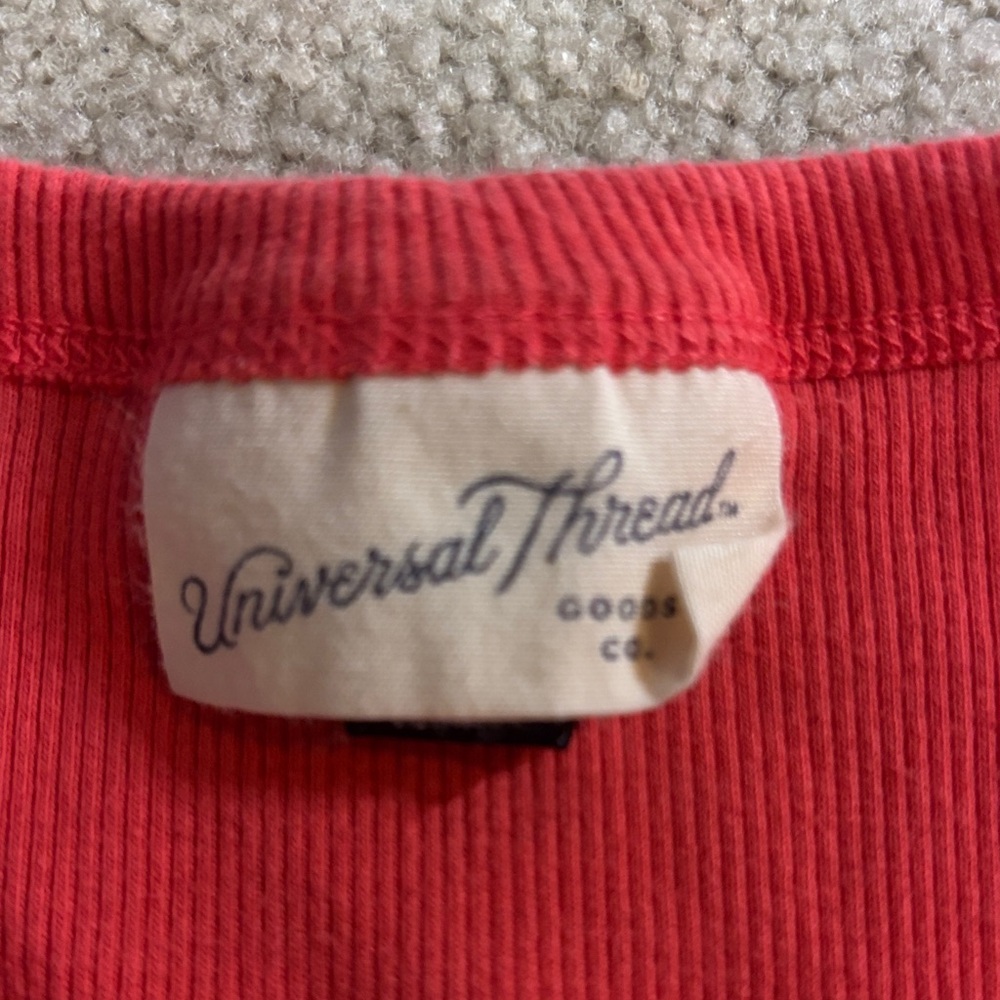 Universal Thread Coral Ribbed Top - Picture 2 of 3